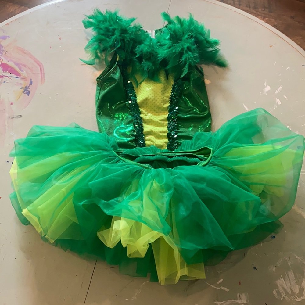 Green frog/crocodile tutu and leotard costume